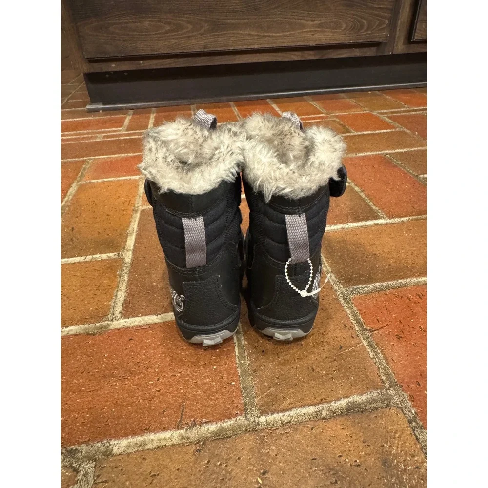 Timberland Kids‎ Black Gore Tex Snow Boots Fur Lined Hook Loop Size 4